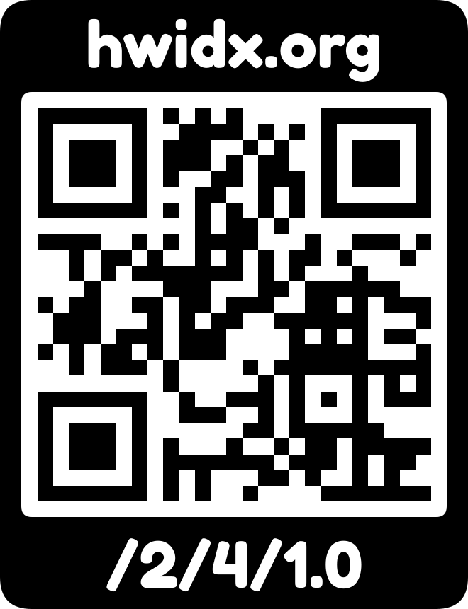 The hwidx.org URL as a QR code with logo mark